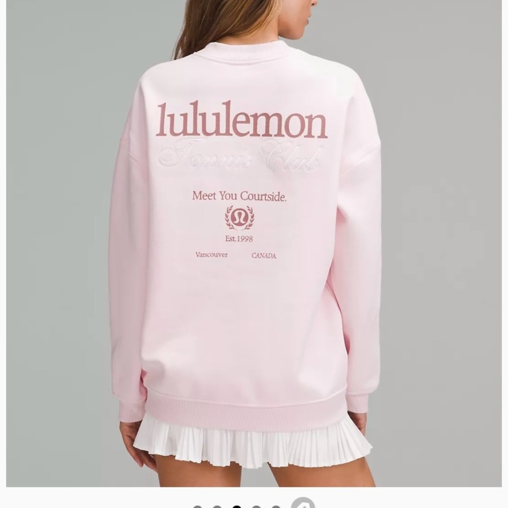 Lululemon Tennis Club Sweatshirt brand new with tags! Strawberry milkshake color